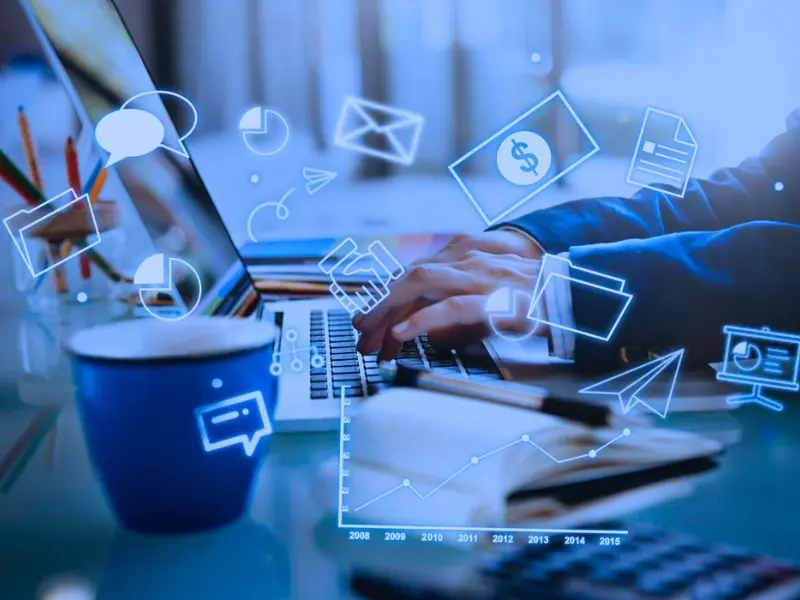 A laptop in which digital marketing strategy building